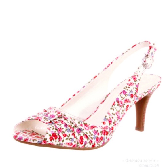 Etienne Aigner Osbert Floral Peep Toe Pumps 8.5 - Picture 1 of 6